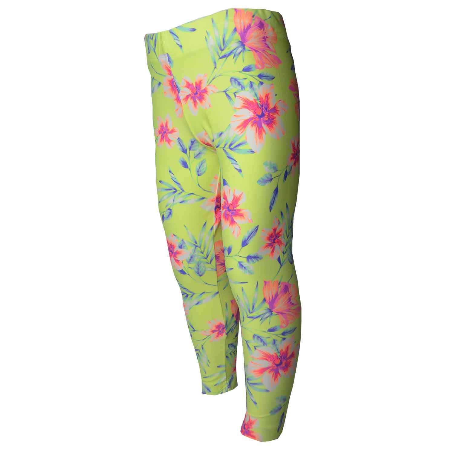 Girls Sports Leggings | Beautiful Yellow Hibiscus Print | Ankle-length | Activewear | Age 3 – 12 Years | Broggs® - Image 3