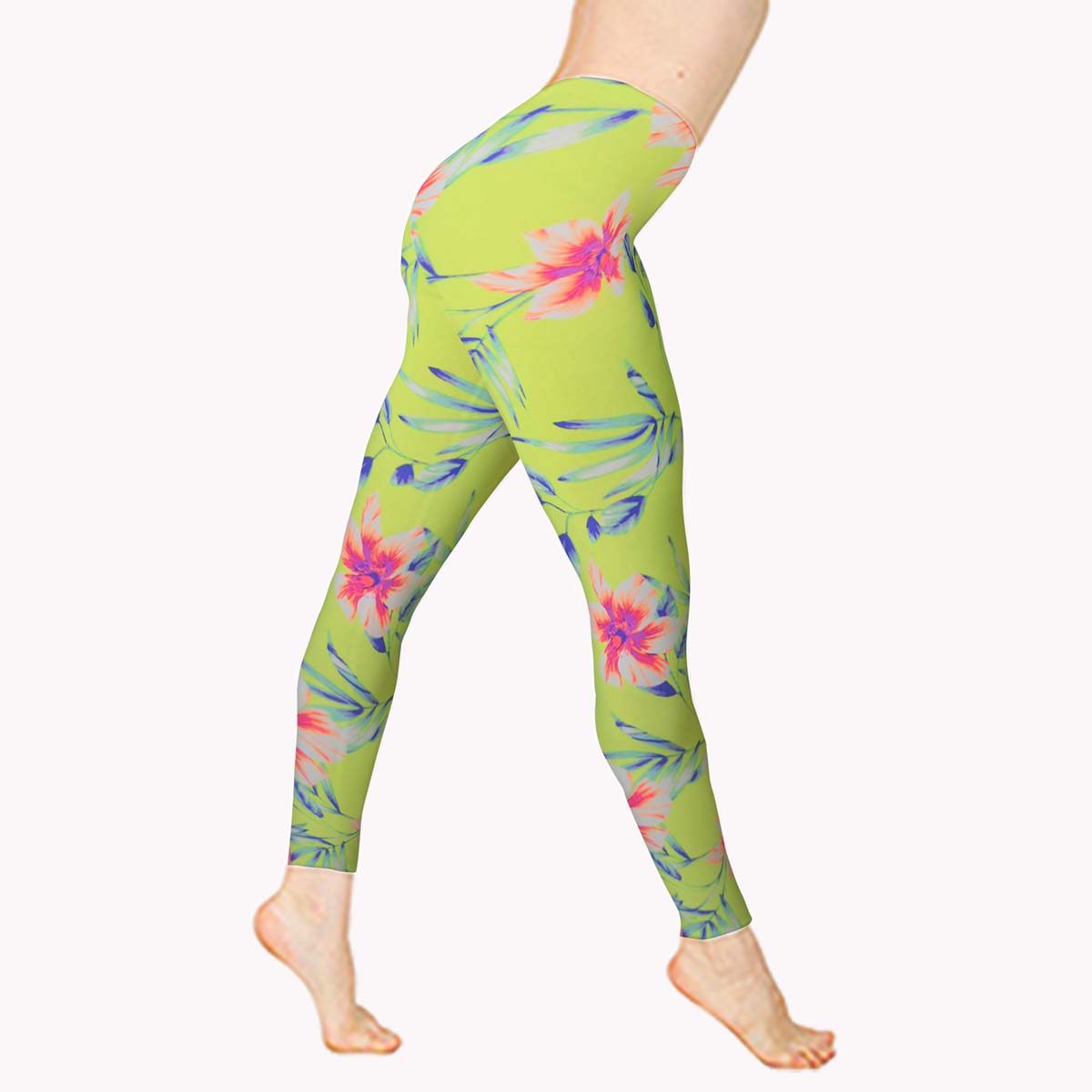 Girls Sports Leggings | Beautiful Yellow Hibiscus Print | Ankle-length | Activewear | Age 3 – 12 Years | Broggs® - Image 4