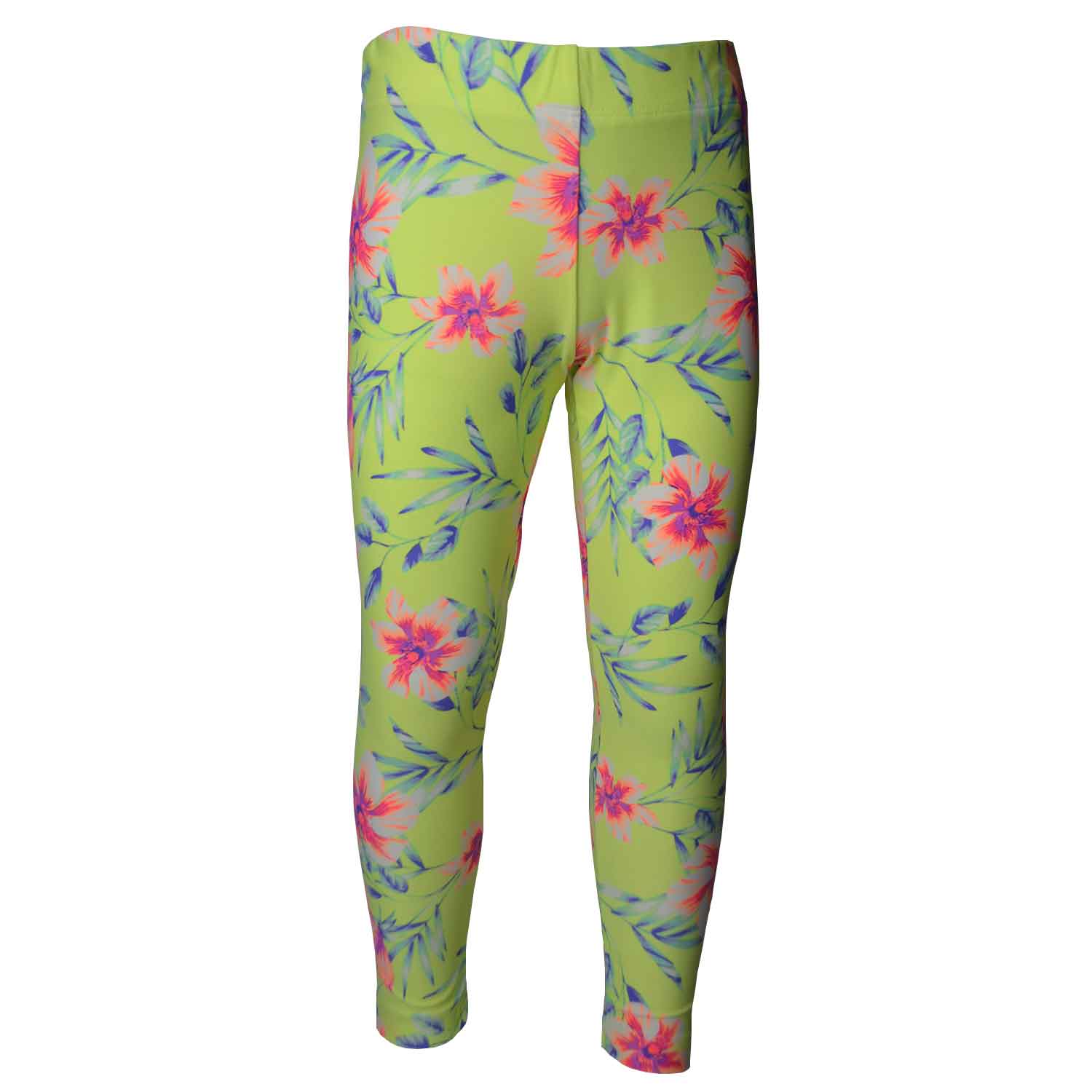 Girls Sports Leggings | Beautiful Yellow Hibiscus Print | Ankle-length | Activewear | Age 3 – 12 Years | Broggs® - Image 2