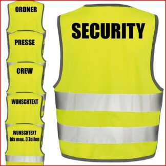 Warnweste gelb sicherheitsweste weste security ordner crew junggesellenabschied