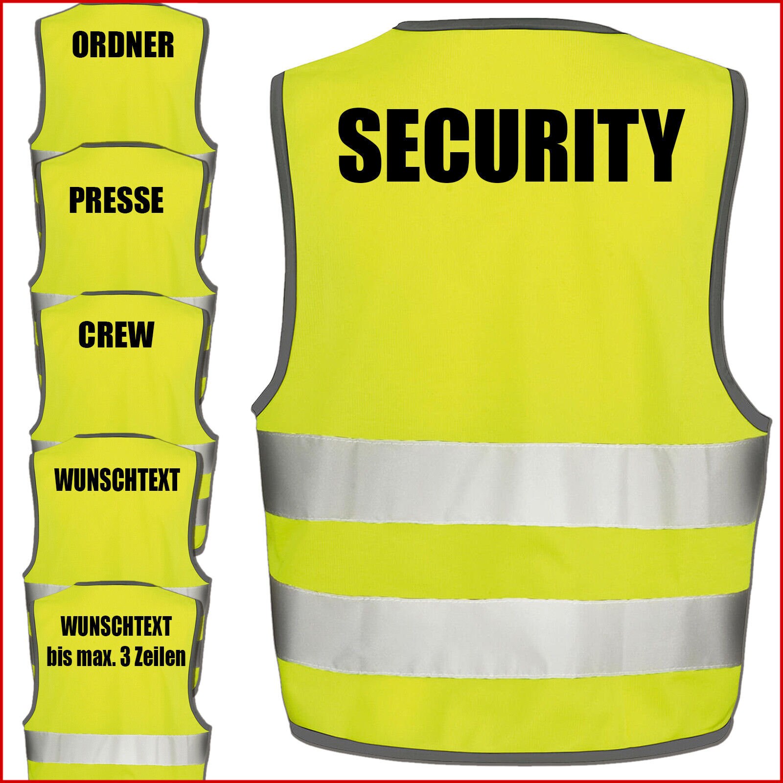 Warnweste gelb sicherheitsweste weste security ordner crew junggesellenabschied