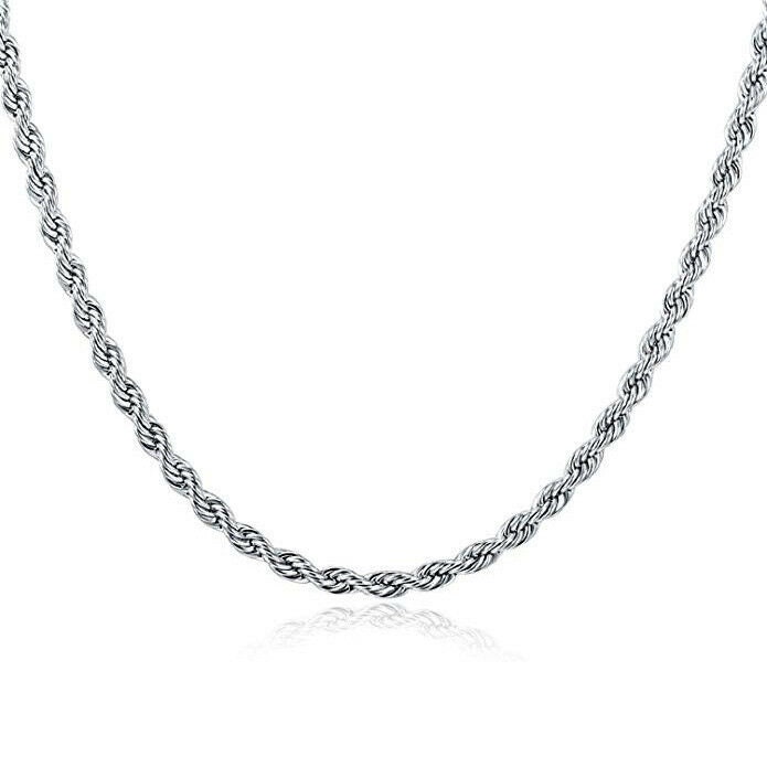 Stainless steel rope silver chain 16"-30" necklace men women 2/2.5/3/4/5/7/9/mm - Image 4