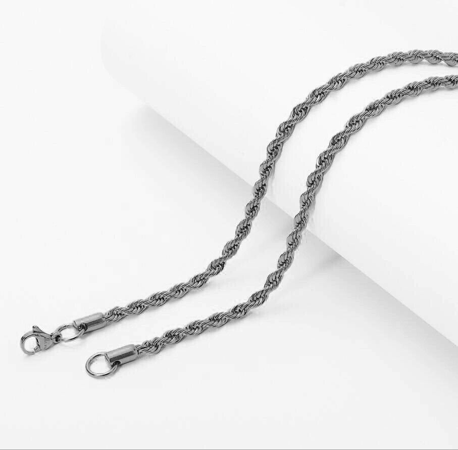 Stainless steel rope silver chain 16"-30" necklace men women 2/2.5/3/4/5/7/9/mm - Image 5