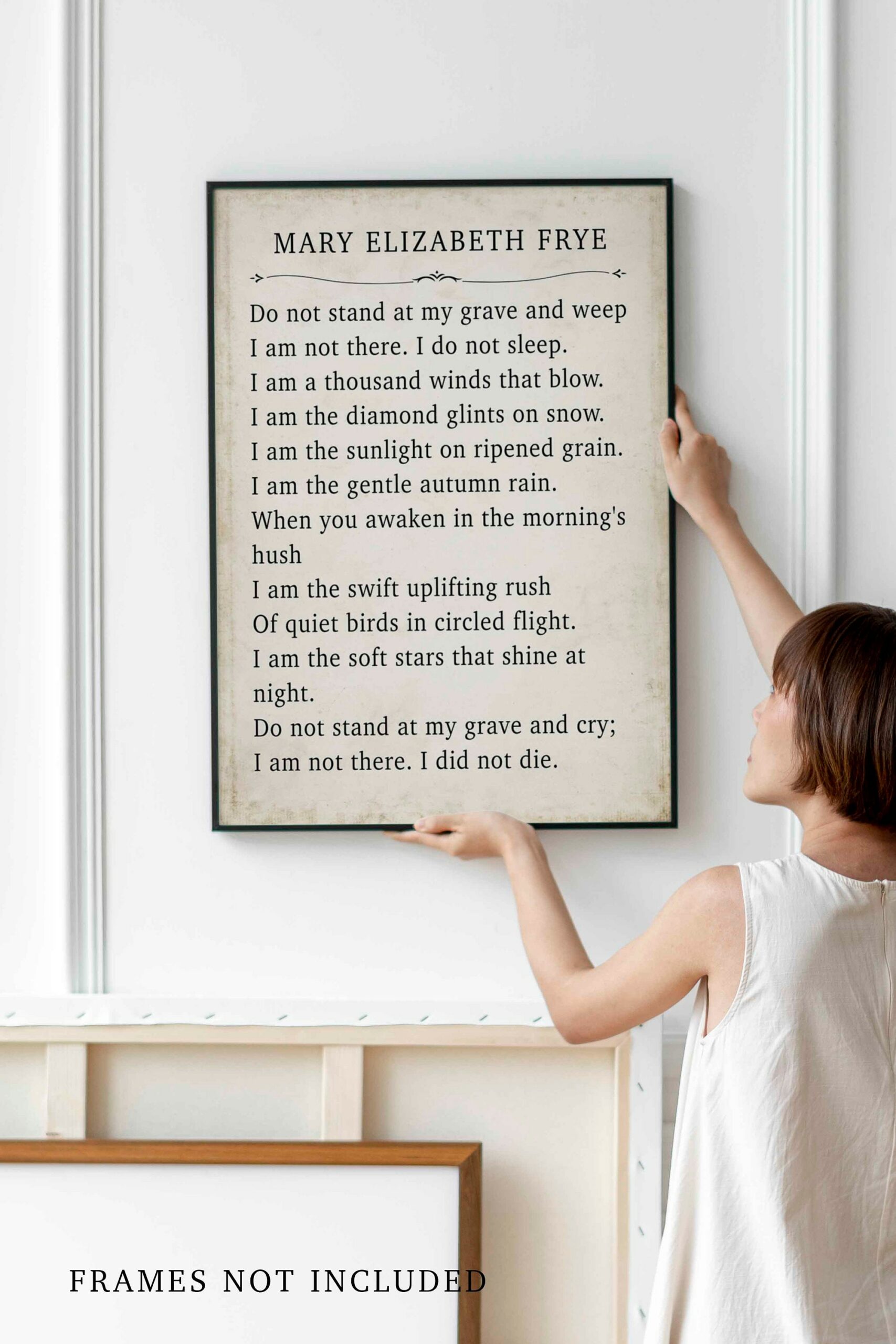 Mary elizabeth frye print. do not stand at my grave and weep poem - Image 2