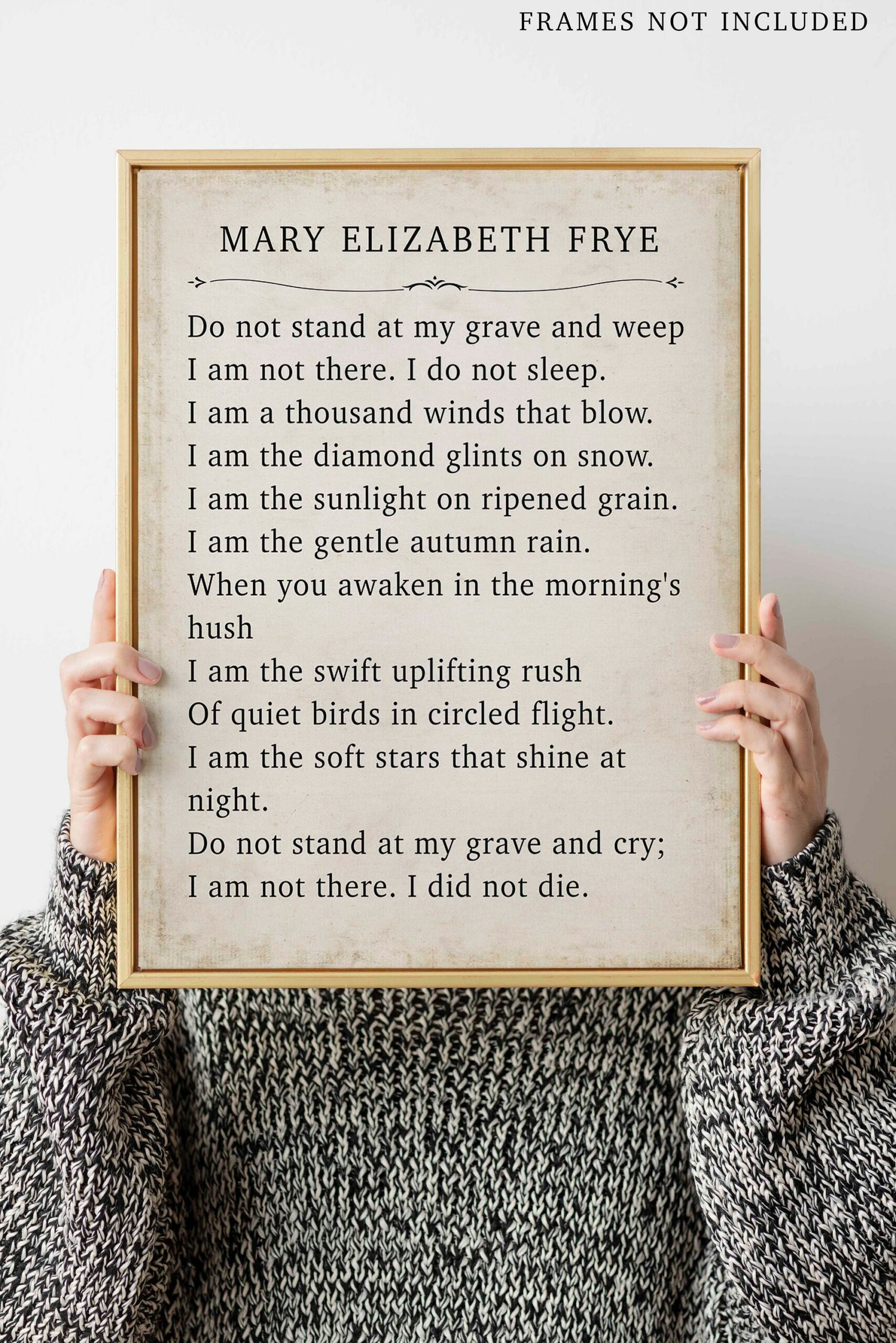 Mary elizabeth frye print. do not stand at my grave and weep poem - Image 4