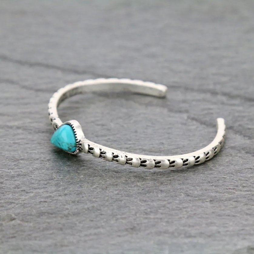 Natural Turquoise "C" Cuff - Image 2