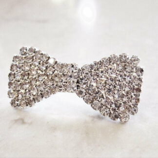 Small bow shaped crystal hair barrette  clip bridal clip bridal barrette