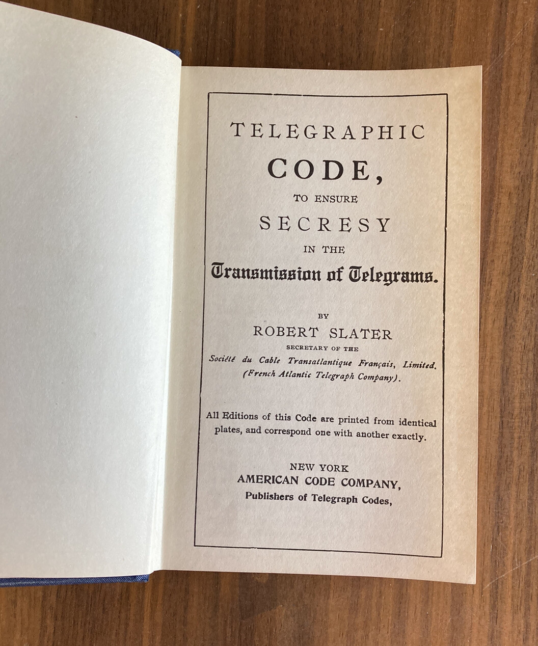 Slater's Code Telegraphic Code: To Ensure Secrecy Transmission Telegrams - Image 2