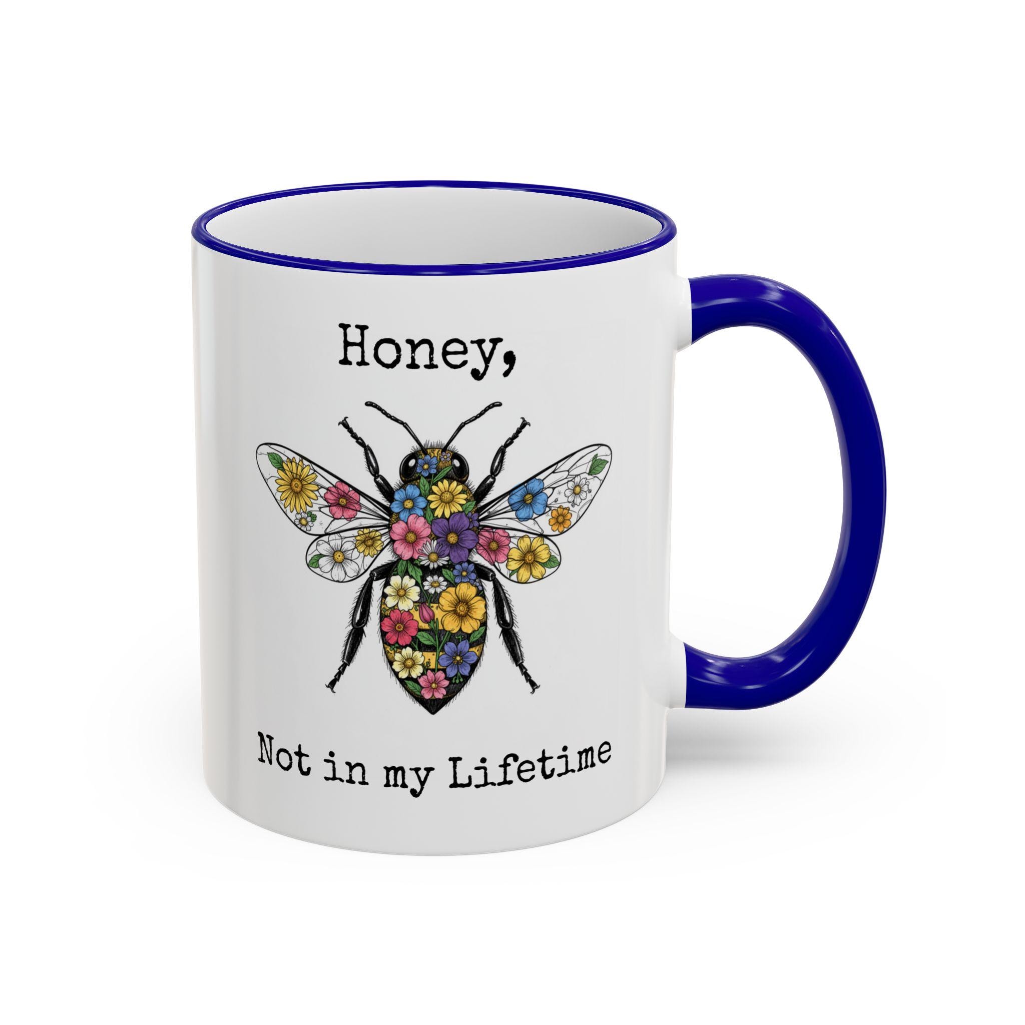 Floral Bee Illustration Mug | Accent Rim & Handle - Image 10