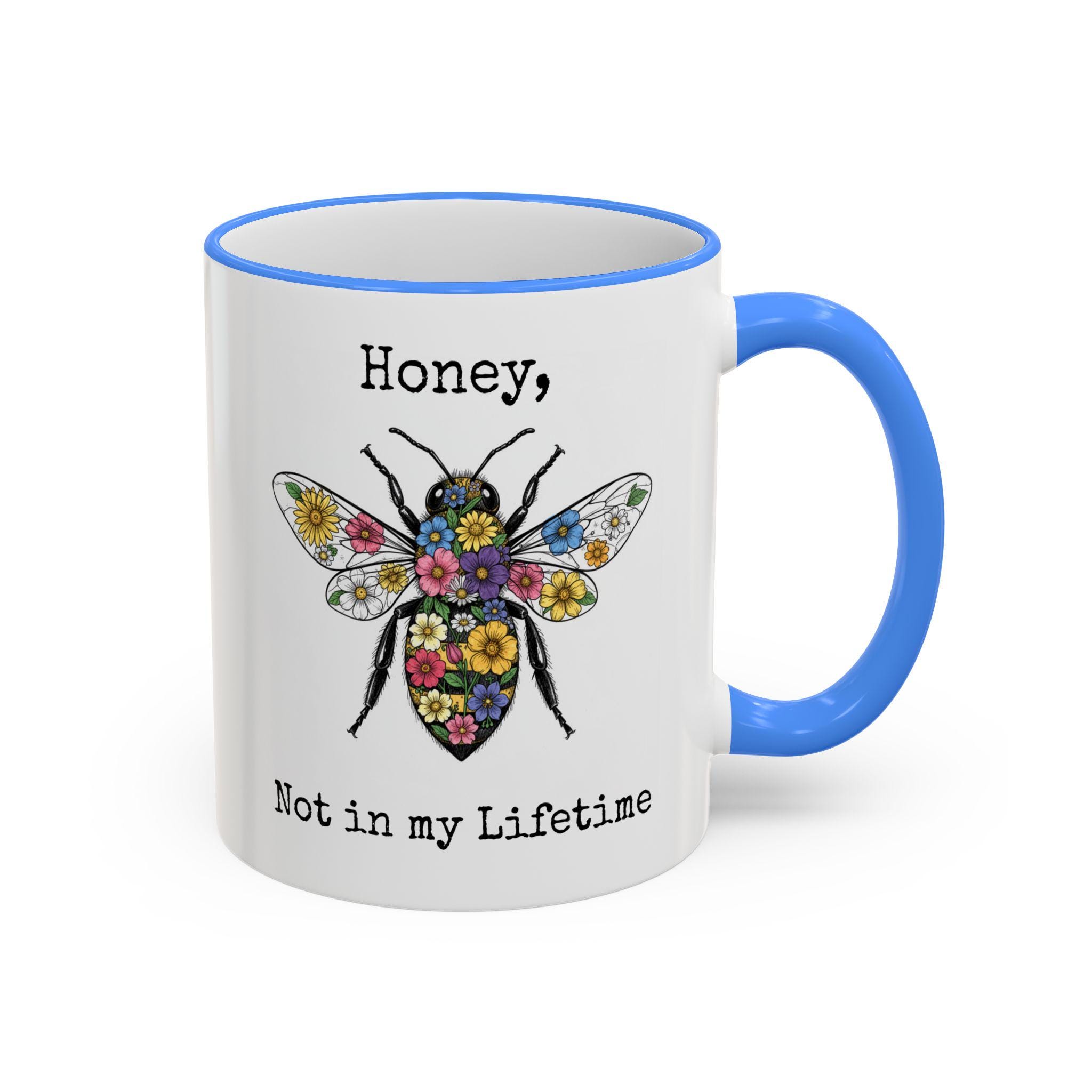 Floral Bee Illustration Mug | Accent Rim & Handle - Image 15