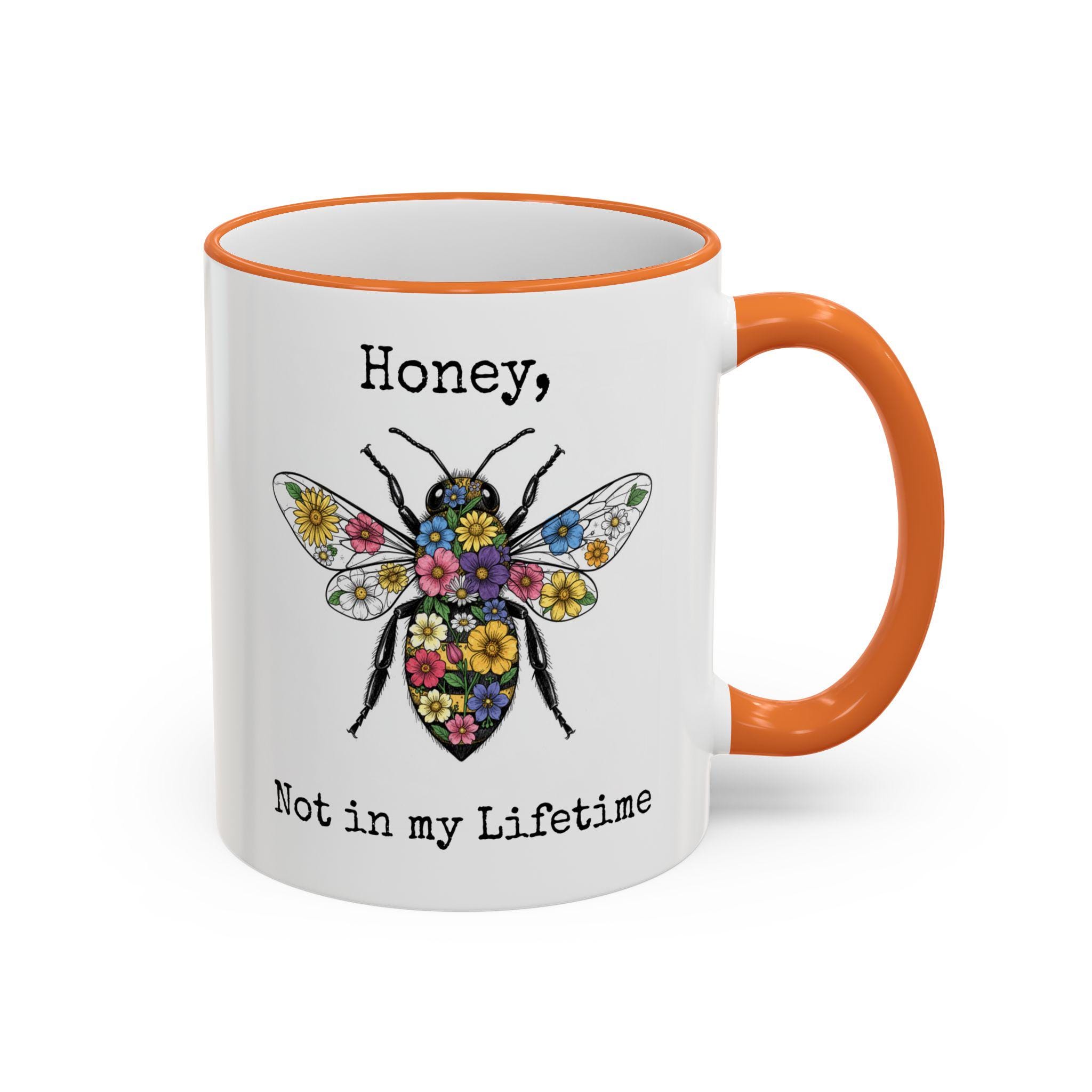 Floral Bee Illustration Mug | Accent Rim & Handle - Image 17