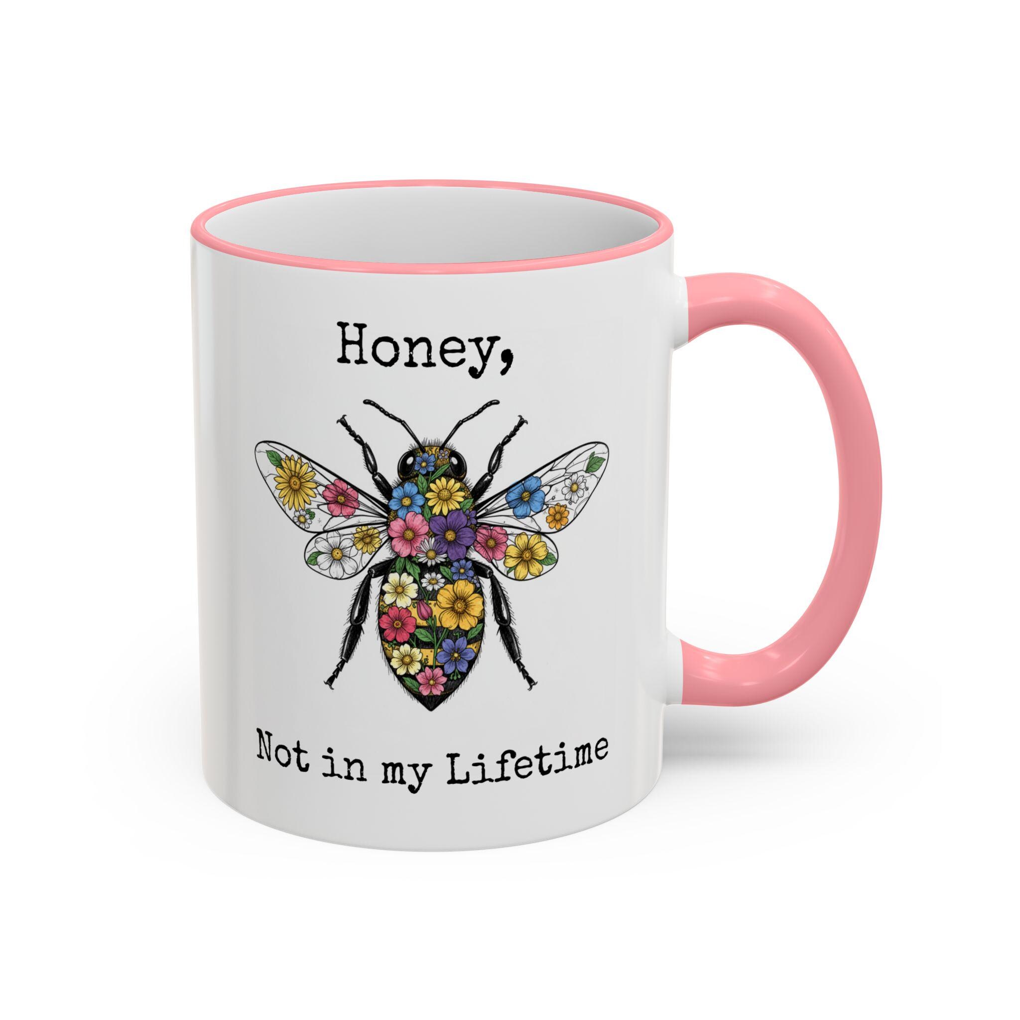 Floral Bee Illustration Mug | Accent Rim & Handle - Image 19