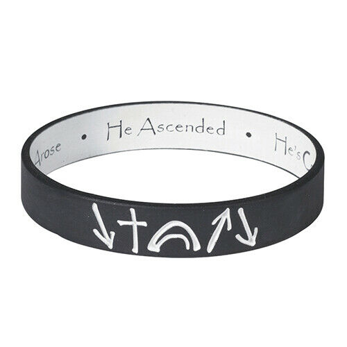 Test Daryna Black Witness Band Silicone Wristband Bracelet Stretchable Reversible 8"